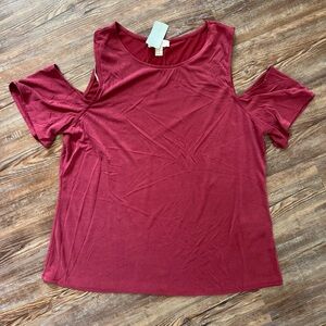 NWT Forever 21 Red Cold Shoulder Top